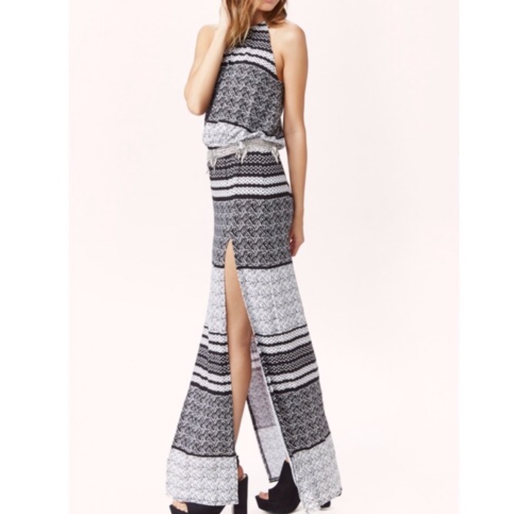 Blue Life Aztec 2 Slit Halter Maxi
